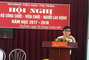 /c Mai Ngọc Long - Phó trưởng phòng GD&ĐT phát biểu tại hội nghị 